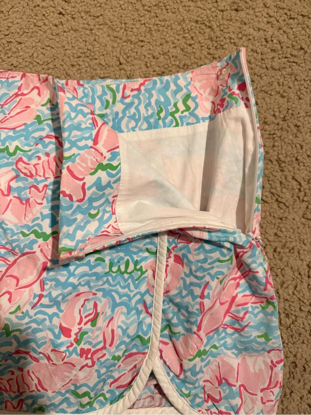 Lilly Pulitzer Lobster Print Mini Skort Size 00 - XXS - Preppy Coastal - Picture 7 of 7